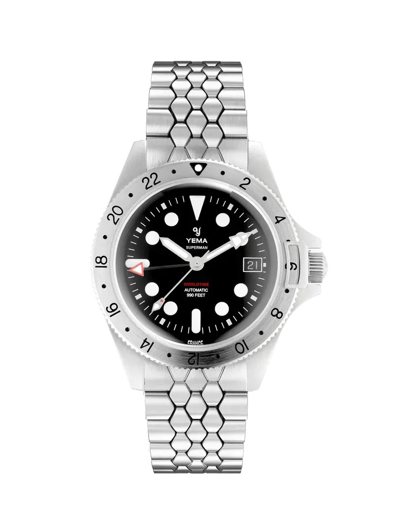 Superman Worldtime GMT Steel Scales Slim Edition