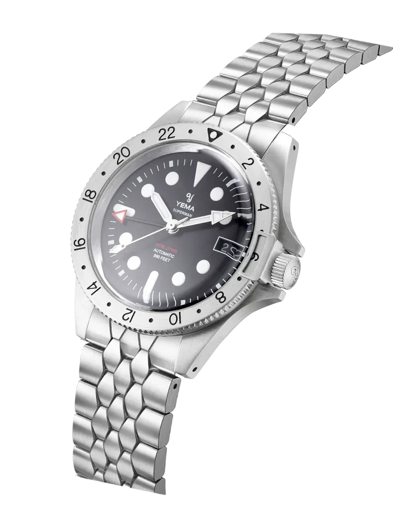 Superman Worldtime GMT Steel Scales Slim Edition