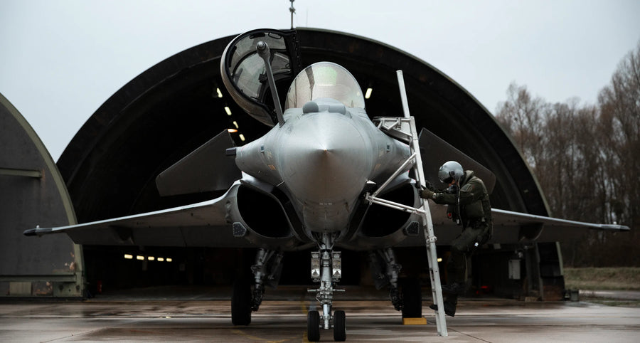 YEMA Flygraf Bi-Compax French Air Force sort urskive nær detalje