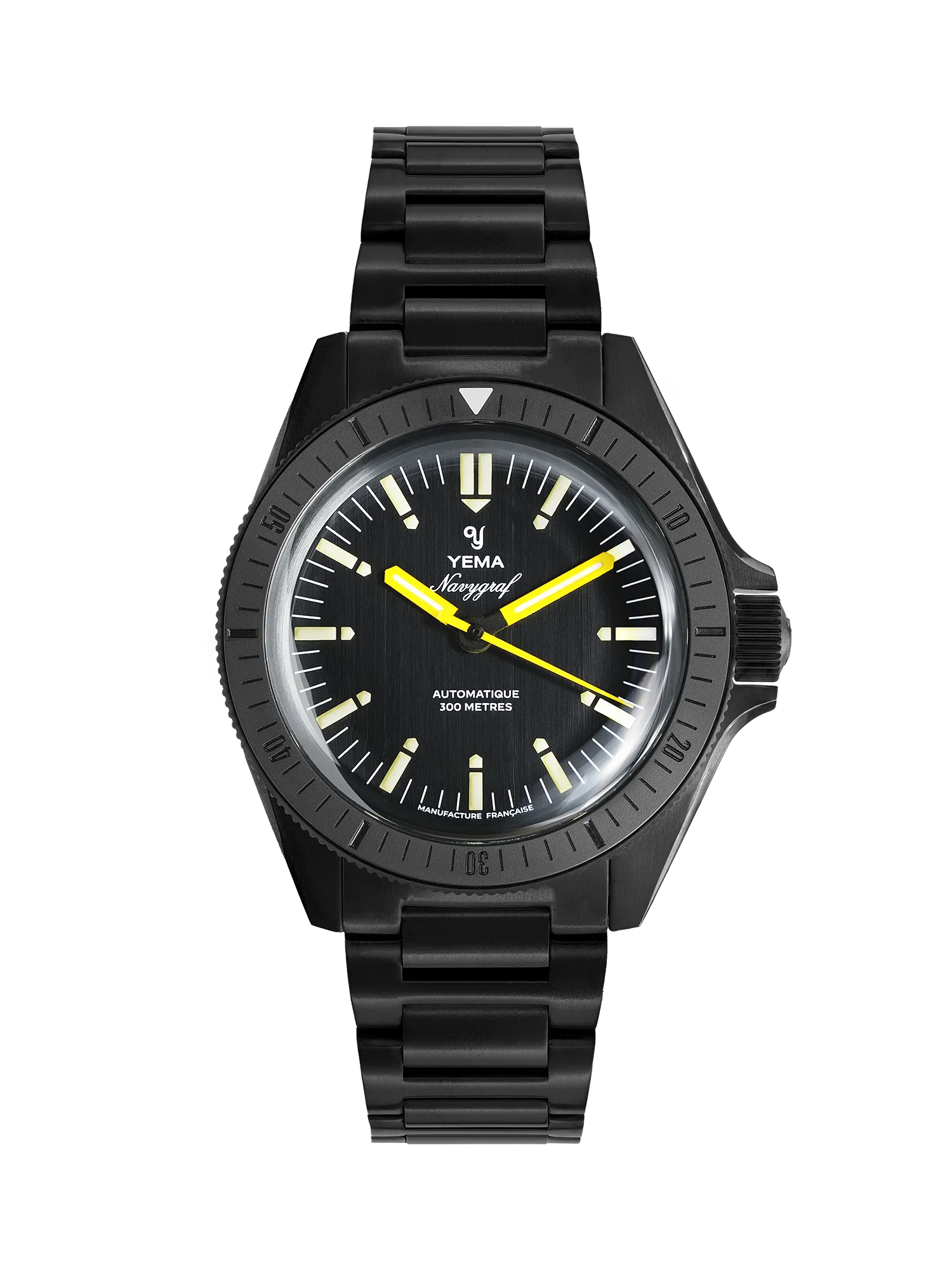 Yema Stainless Steel Dive Watch with Black Dial and Yellow Accents Yema main image 3