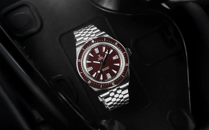 YEMA Skin Diver CMM.20 Bordeaux som eksklusivt mekanisk dykkerur til hverdag og aktiv brug