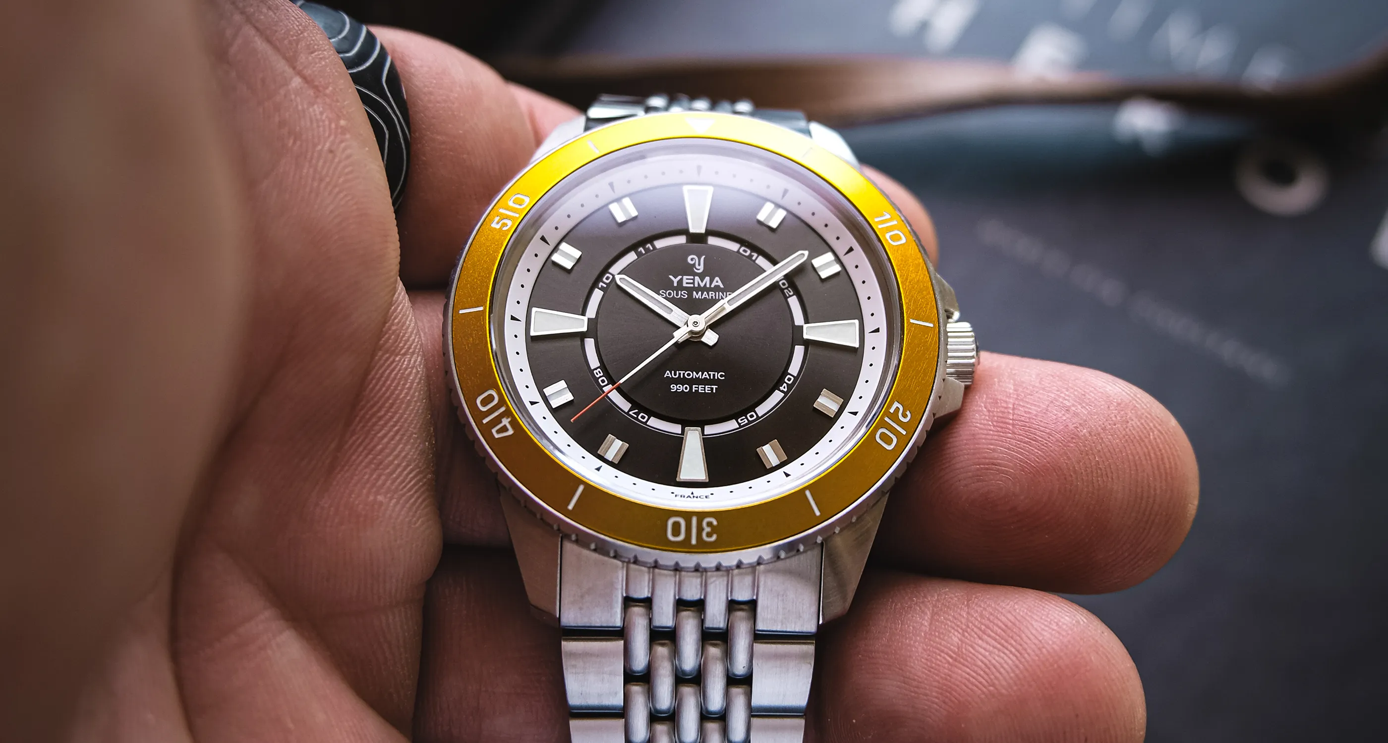 OH済み YEMA イエマ 手巻き メンズ腕時計 美品（Chronograph Watches 